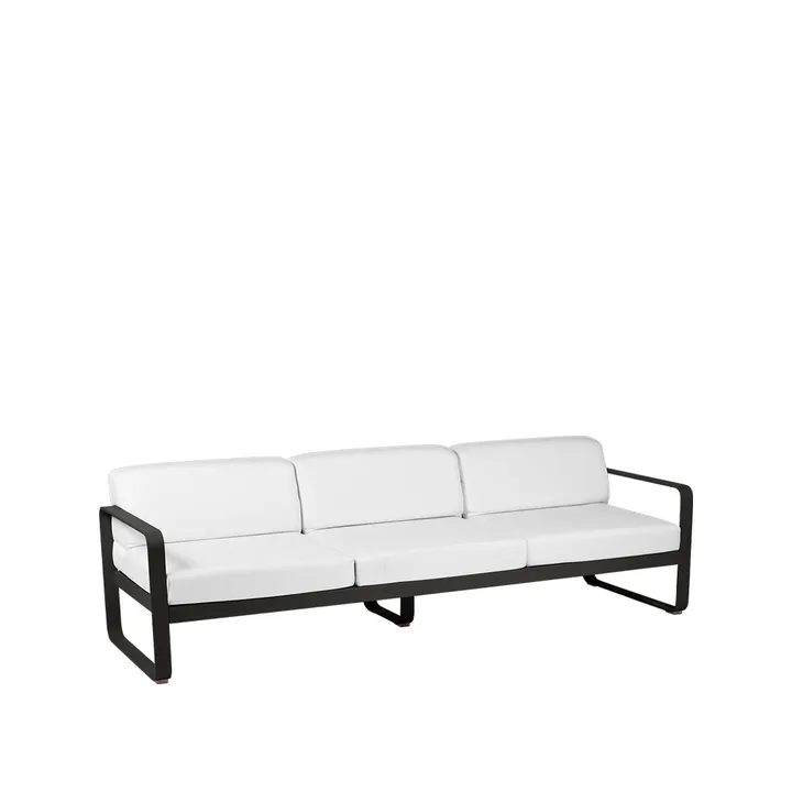 Bellevie soffa - 3-sits Liquorice (svart), off-white dyna - Fermob
