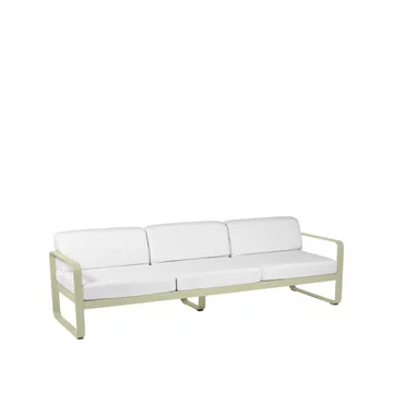 Bellevie soffa - 3-sits Willow green (grön), off-white dyna - Fermob