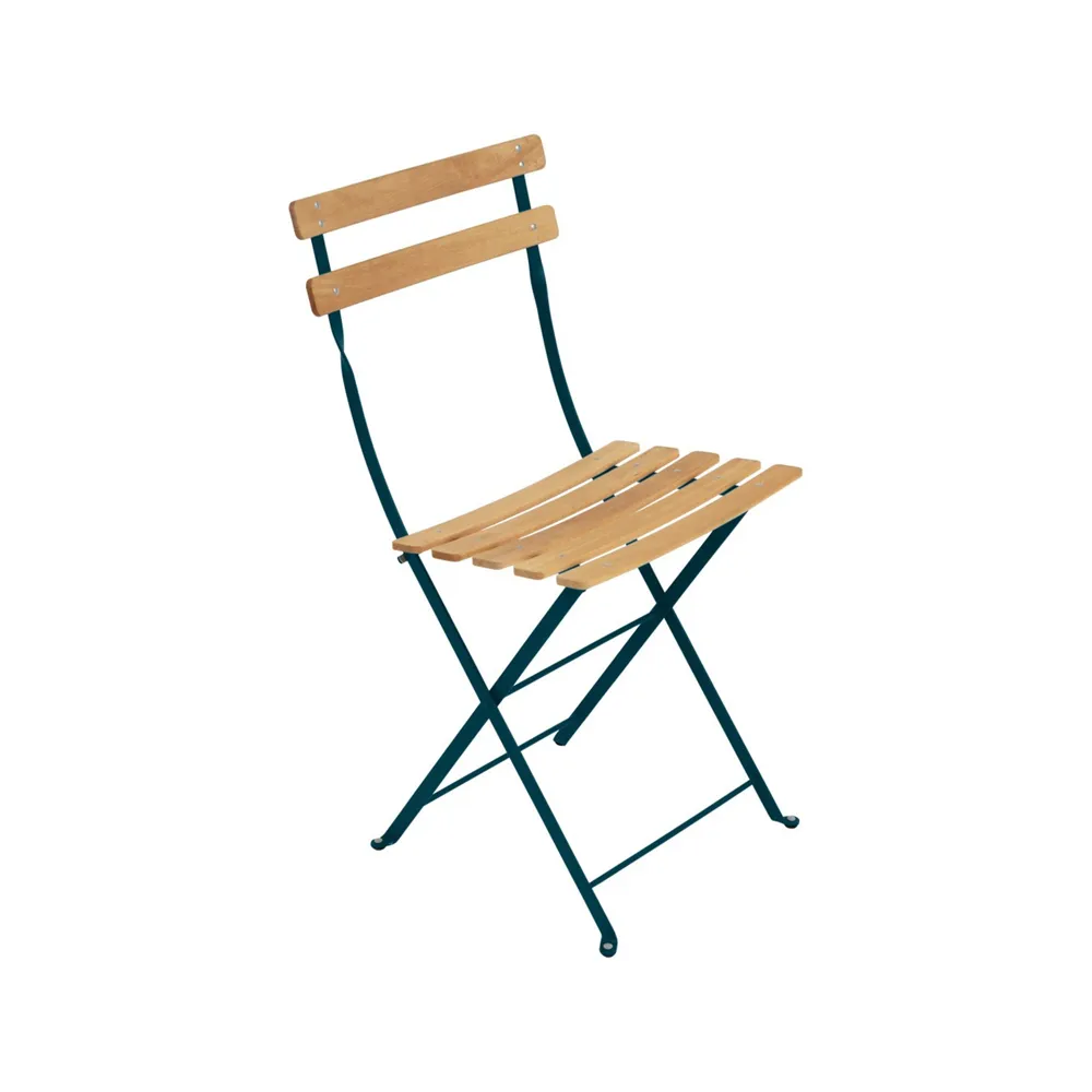 Bistro Natural stol, Acapulco blue (blå), oljad bok Fermob