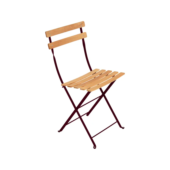 Bistro Natural stol - Black cherry (vinröd), oljad bok - Fermob