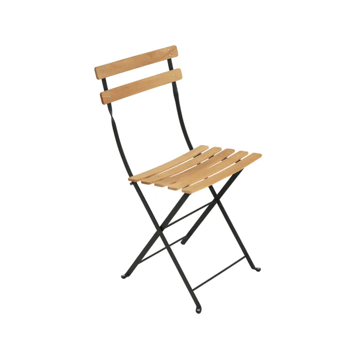 Bistro Natural stol - Liquorice (svart), oljad bok - Fermob