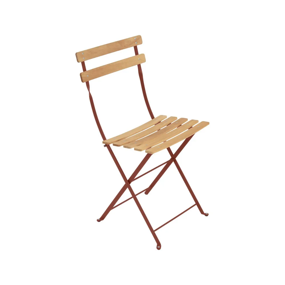 Bistro Natural stol, Red ochre (röd), oljad bok Fermob