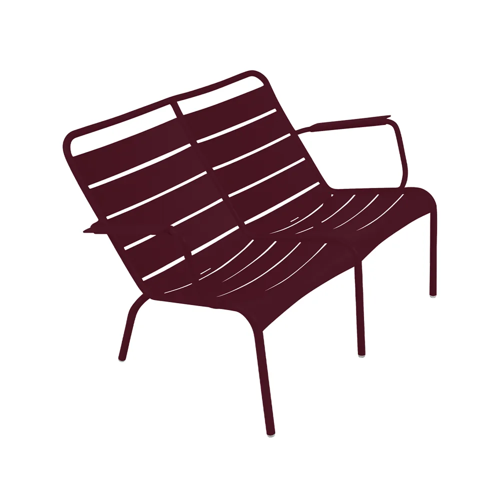 Luxembourg Duo karmstol låg, Black cherry (vinröd) Fermob