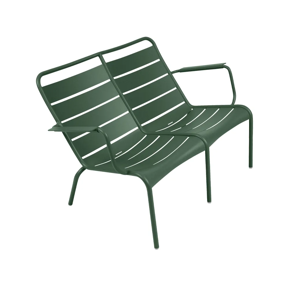 Luxembourg Duo karmstol låg, Cedar green (grön) Fermob