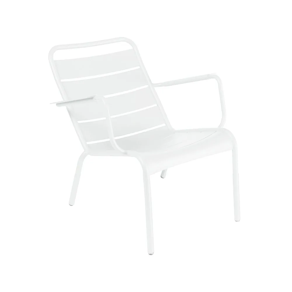 Luxembourg karmstol låg, Cotton white (vit) Fermob