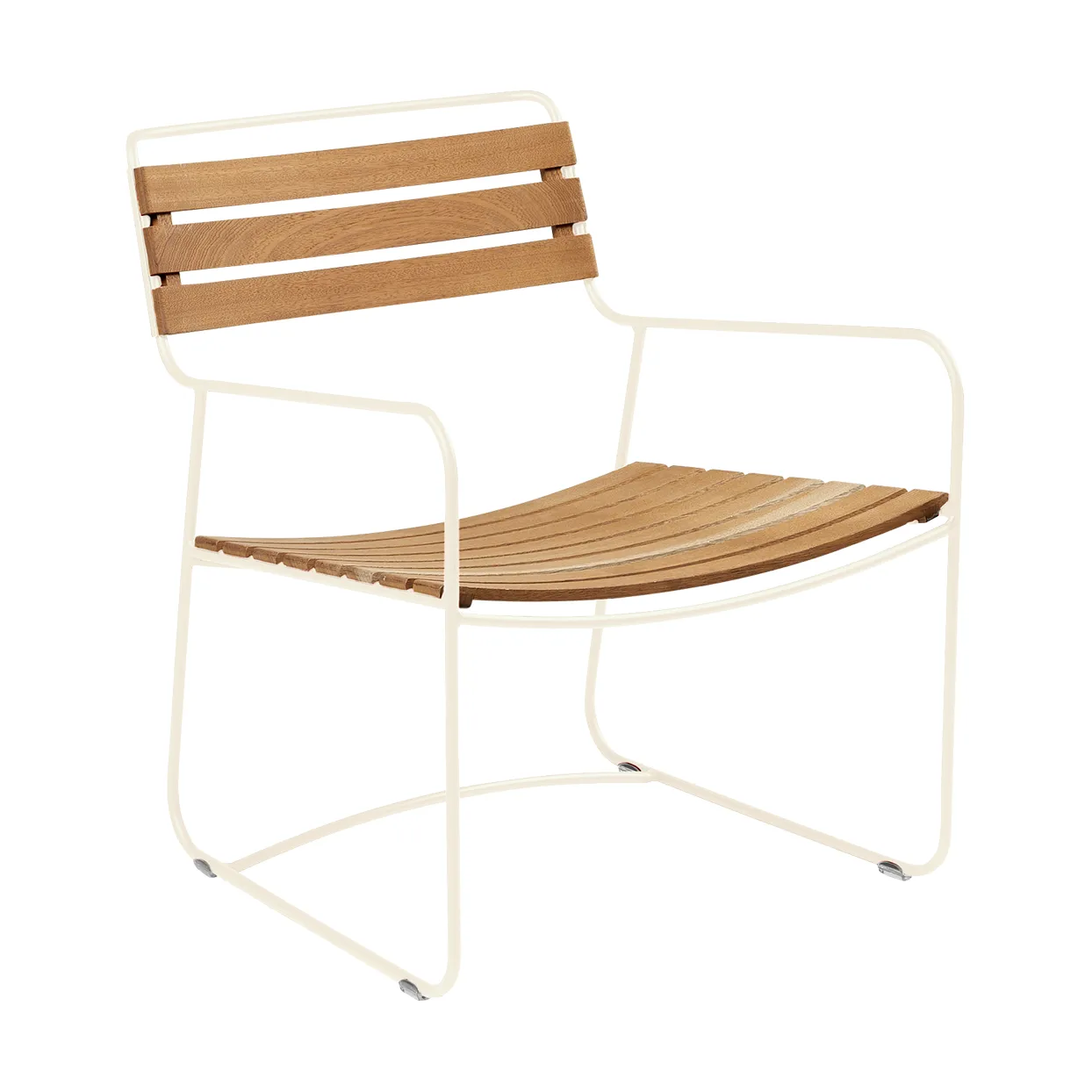 Surprising Teak karmstol låg, Latte beige (beige) Fermob