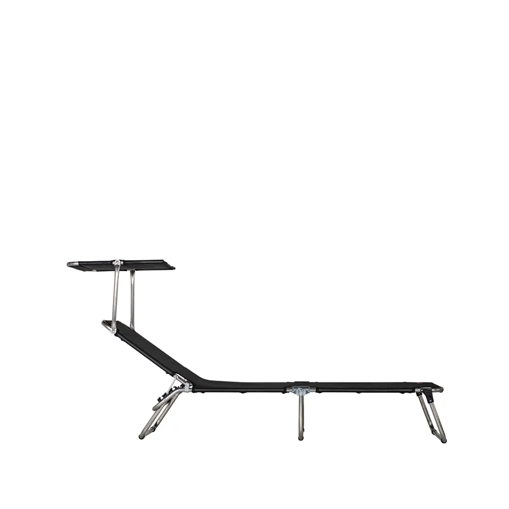 Amigo Top solsäng, Textaline black-aluminium-sunroof Fiam