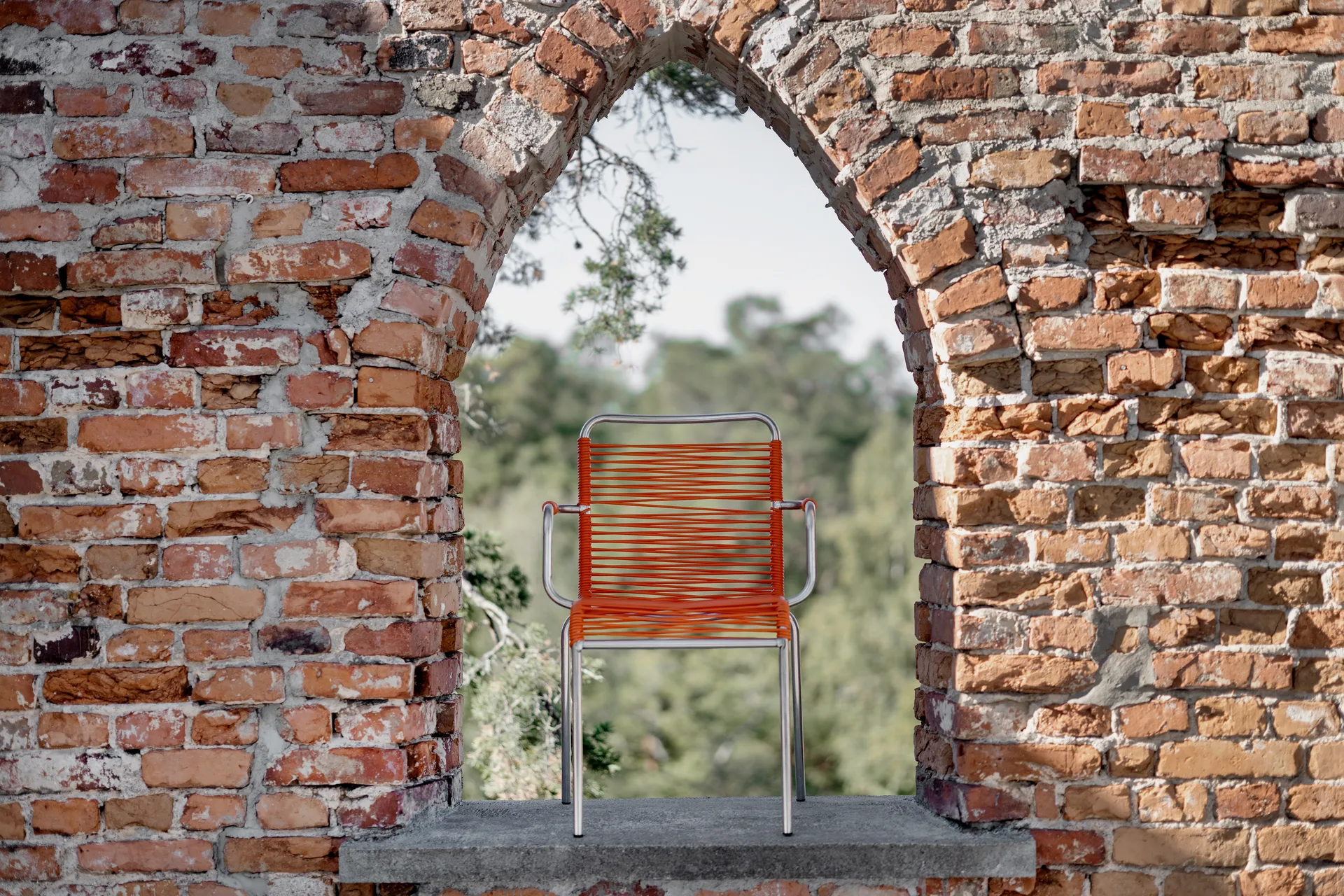 Mya karmstol aluminium, Orange Fiam