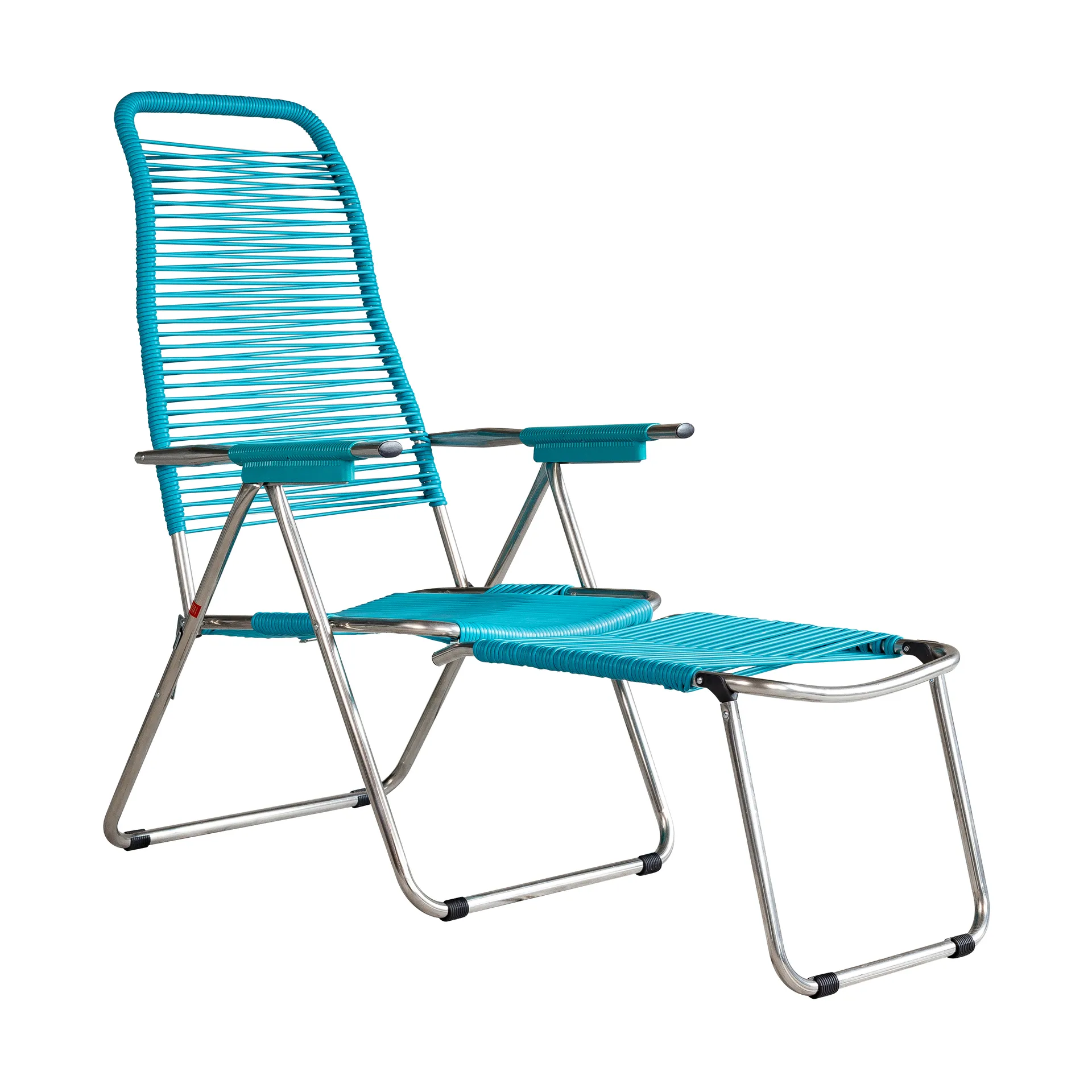 Spaghetti solstol med fotstöd, Turquoise Fiam