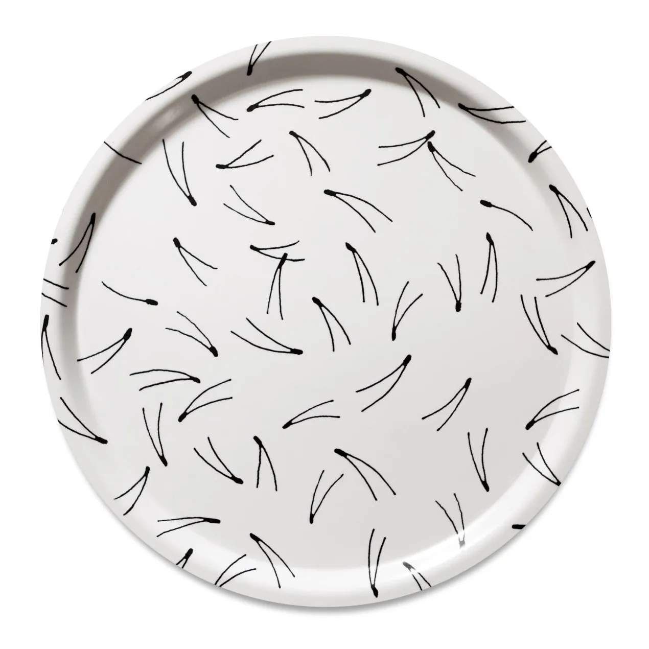 Barr bricka Ø38 cm, Svart-vit Fine Little Day