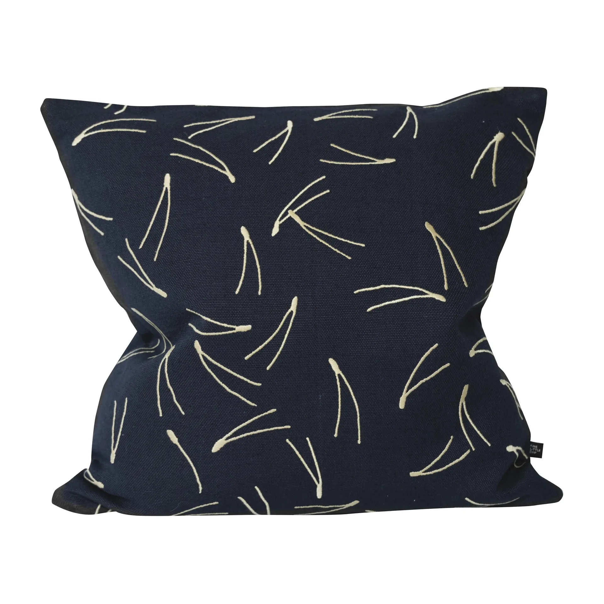 Barr kuddfodral broderat 48x48 cm, Antracitblå Fine Little Day
