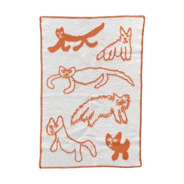 Cats ullpläd - Orange, 65x95 cm - Fine Little Day