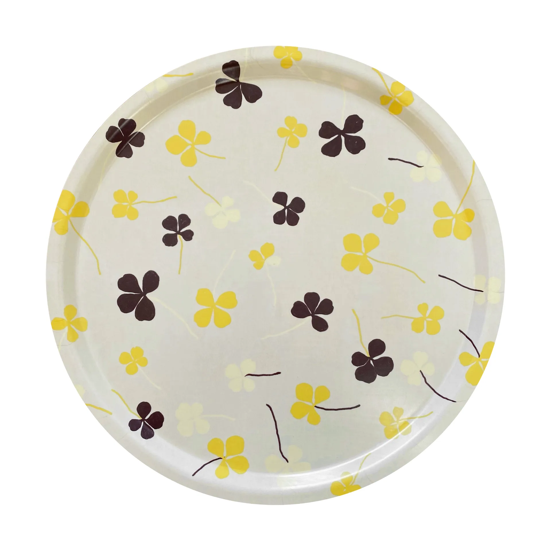 Clover bricka Ø38 cm, White-yellow Fine Little Day