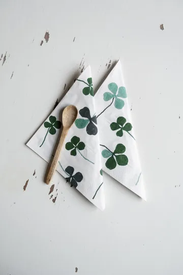 Clover servett 25-pack - Vit-grön - Fine Little Day