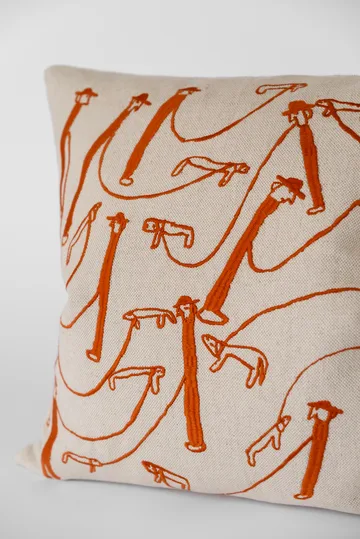 Dog walk kuddfodral 48x48 cm - Natur-orange - Fine Little Day