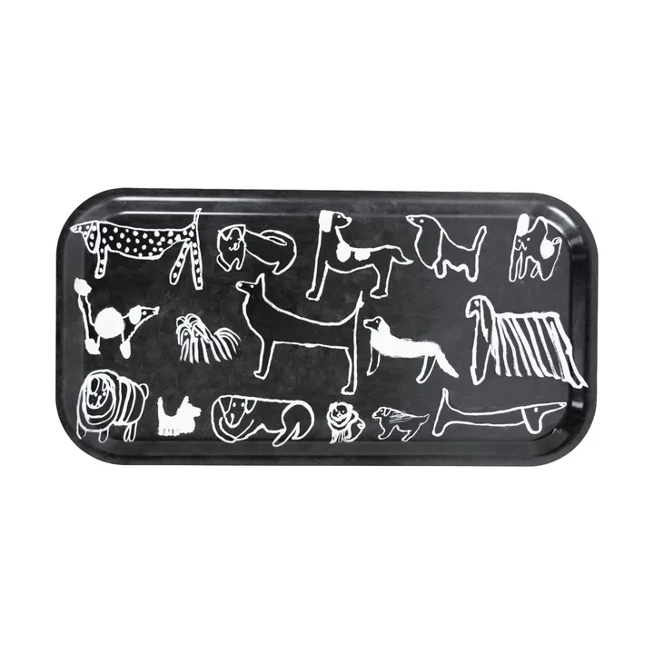 Dogs bricka 22x43 cm - Black-white - Fine Little Day