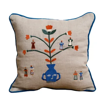 Högtid kuddfodral 38x38 cm - Natur-blå - Fine Little Day