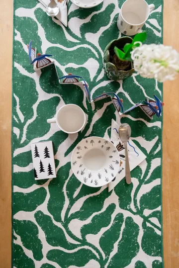 Leaves löpare - Green, 45x180 cm - Fine Little Day