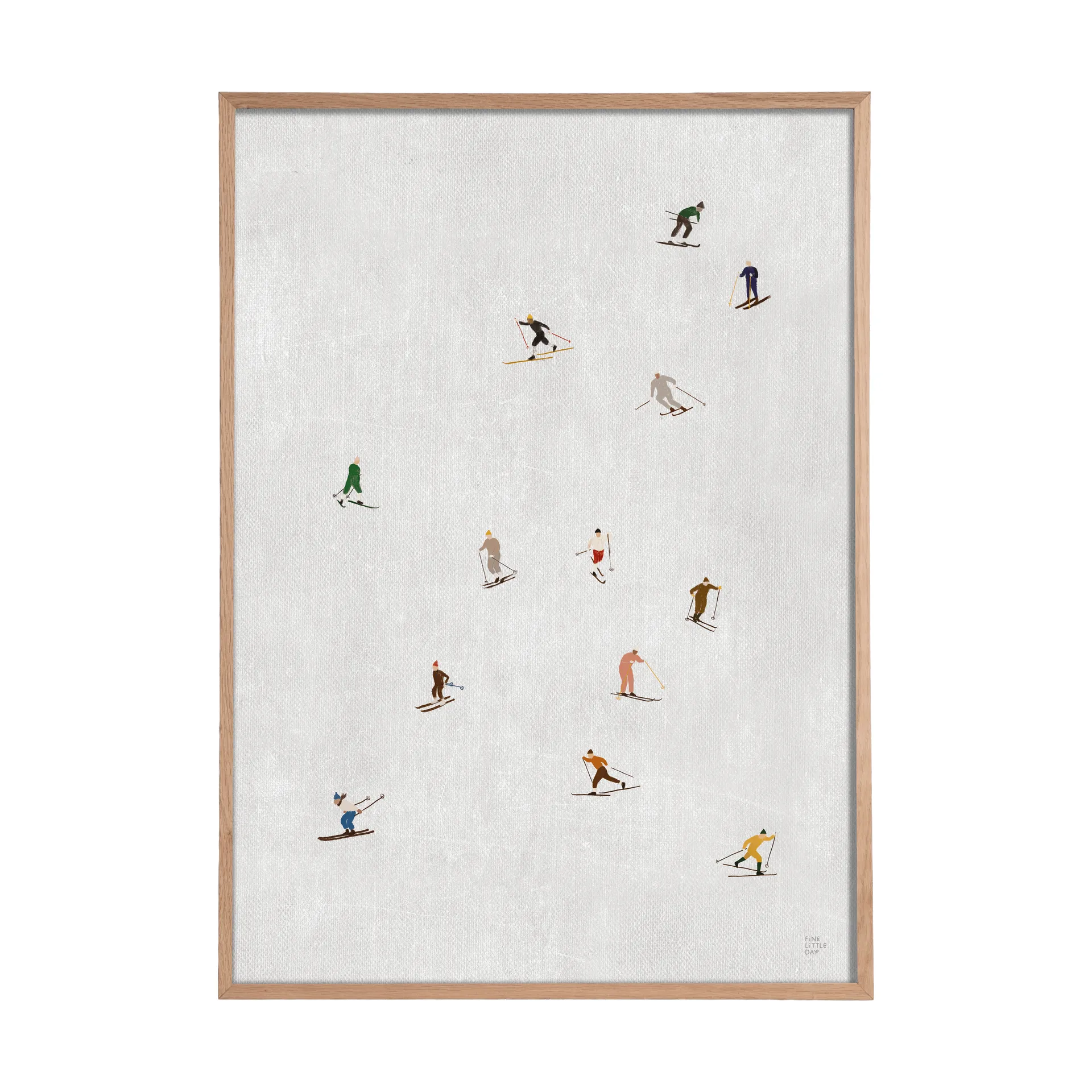 Skiers poster 50x70 cm, Ljusgrå Fine Little Day