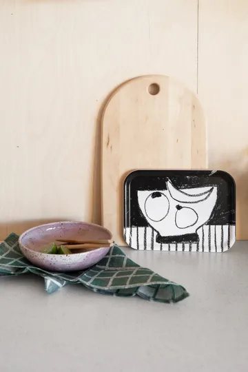 Stilleben bricka 20x27 cm - Svart-vit - Fine Little Day