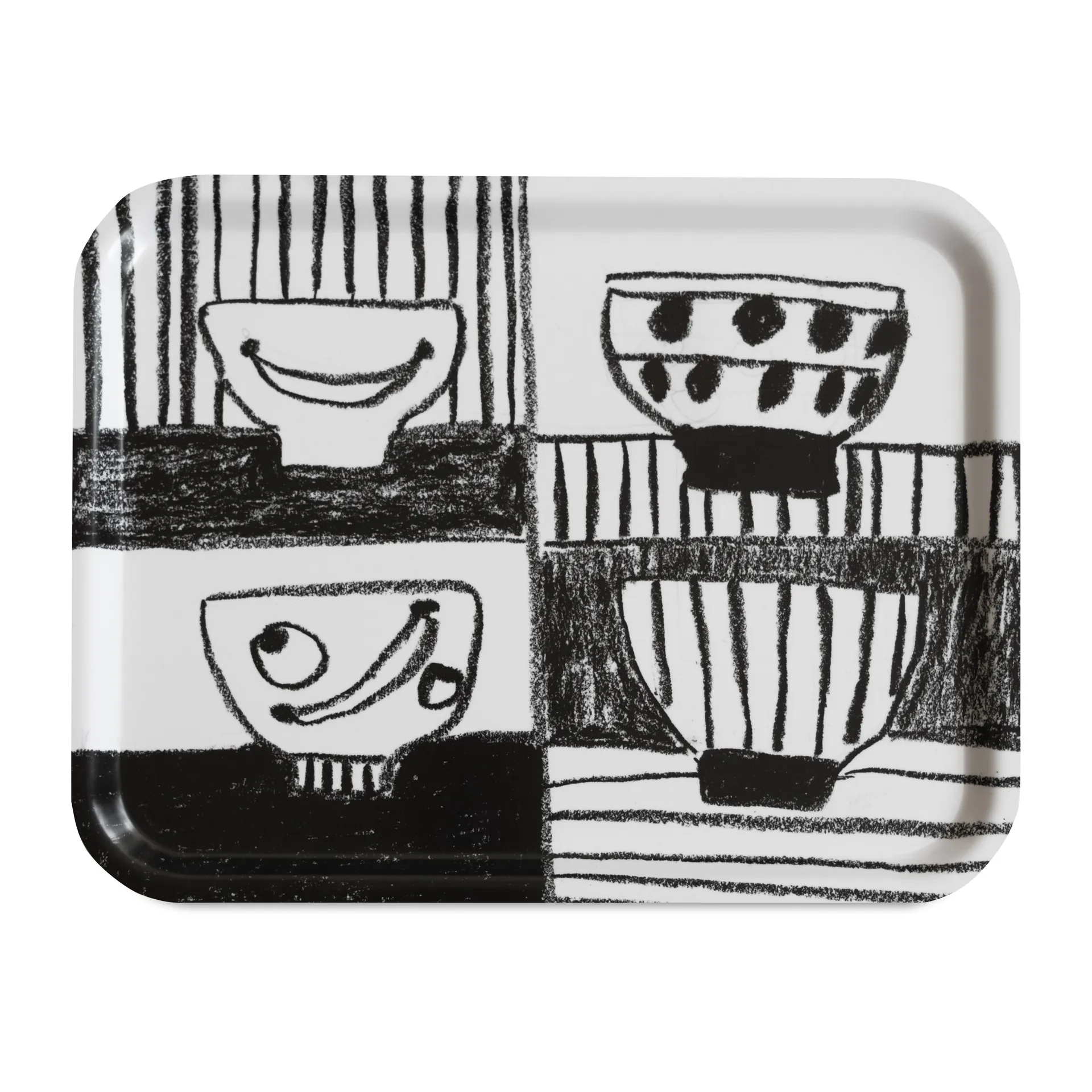 Stilleben bricka 33x43 cm, Svart-vit Fine Little Day