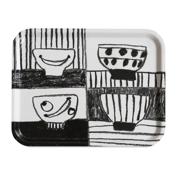 Stilleben bricka 33x43 cm - Svart-vit - Fine Little Day