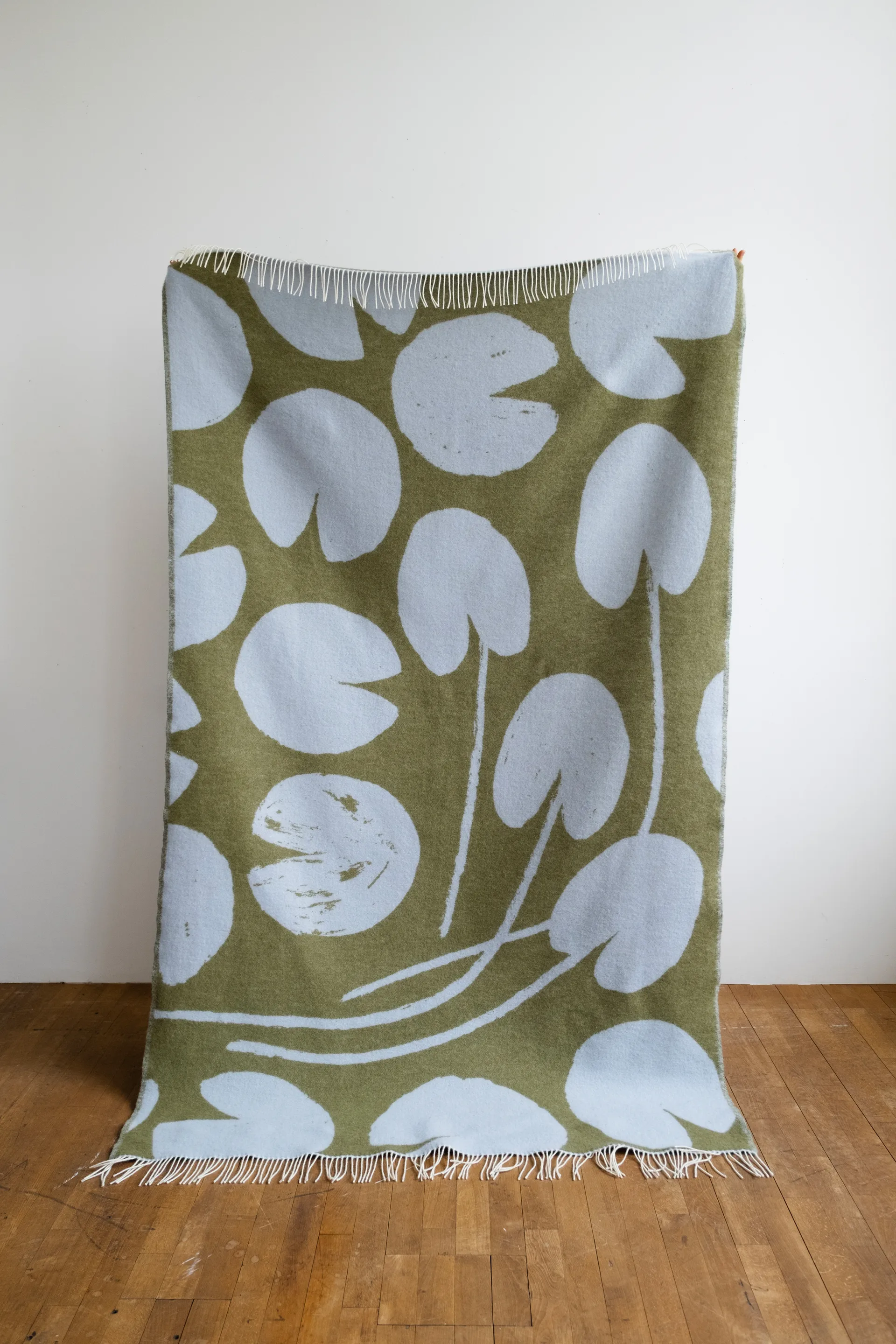 Water lilies pläd 130x220 cm, Blue-green Fine Little Day
