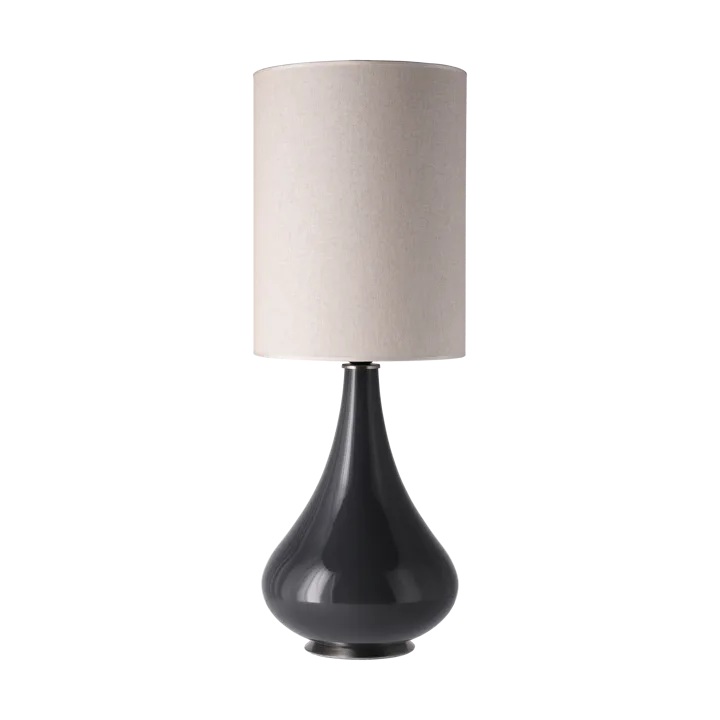Renata bordslampa grå lampfot - Milano Tostado L - Flavia Lamps