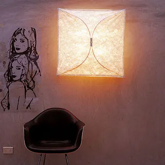 Ariette 1 vägglampa, Vit-textilduk Flos
