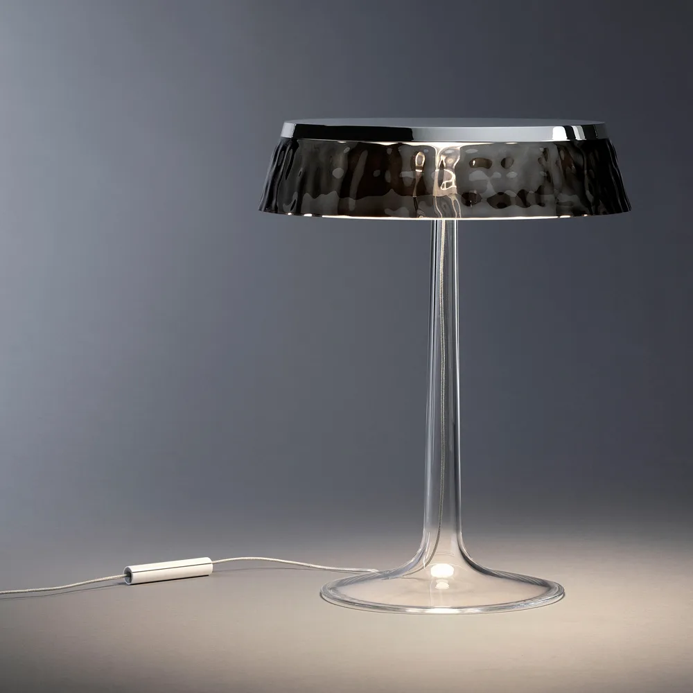 Bon Jour T bordslampa, White-soft tyg skärm Flos
