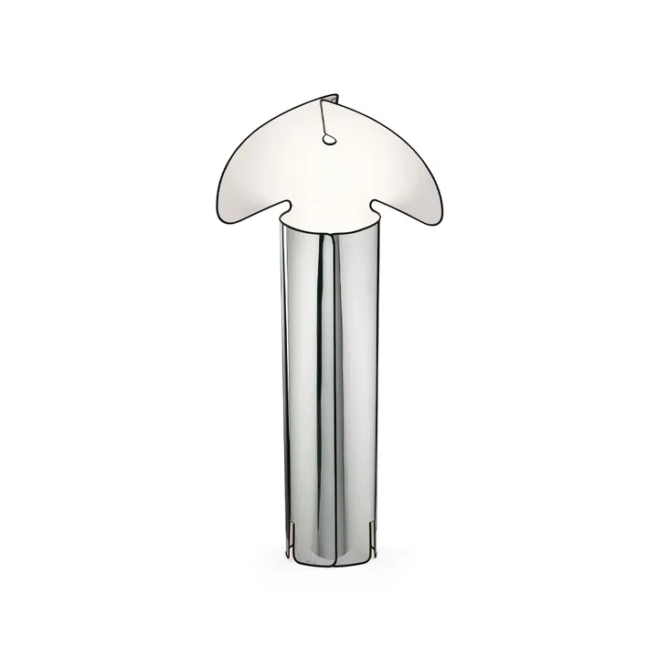 Chiara F golvlampa - Rostfritt stål-svart kant - Flos