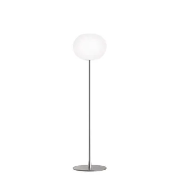 Glo-ball F1 golvlampa - Vitt opalglas-matt silverstativ - Flos