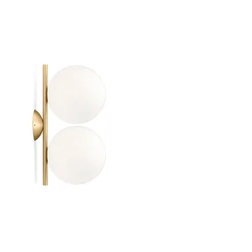 IC lights C/W1 Double vägglampa - Borstad mässing-opal - Flos