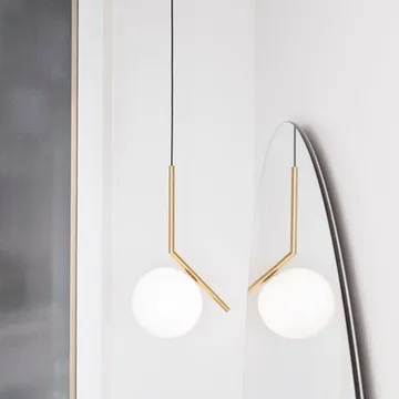 IC lights S1 pendel - Borstad mässing-opal - Flos