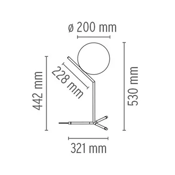 IC Lights T1 High bordslampa - Krom-opal - Flos