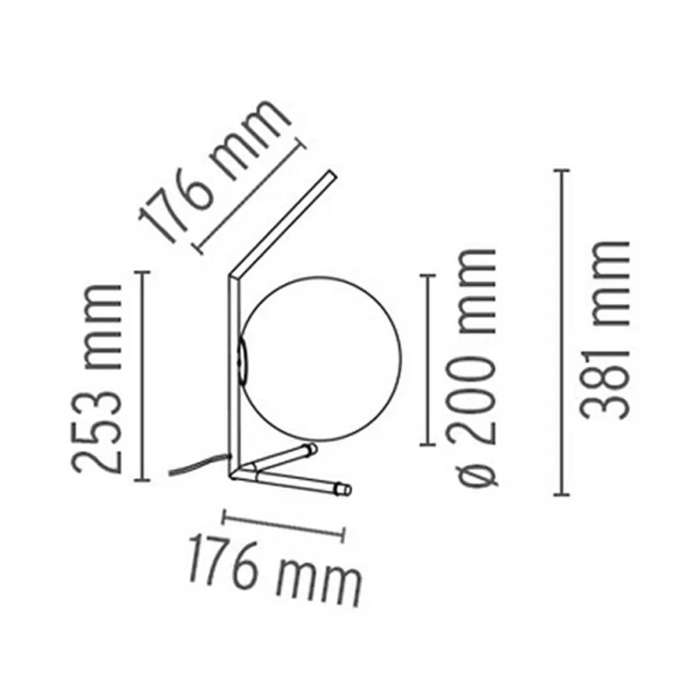 IC lights T1 low bordslampa, Borstad mässing-opal Flos