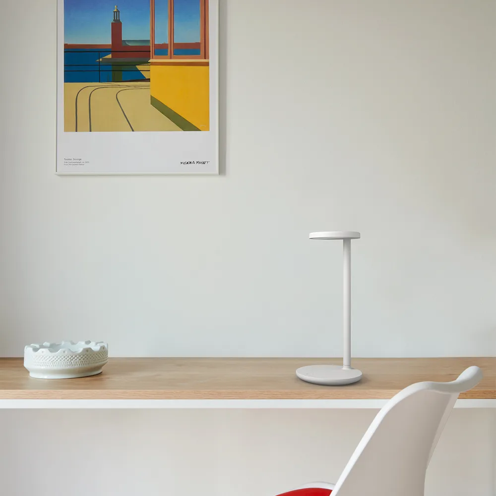 Oblique Qi bordslampa, Antracit Flos