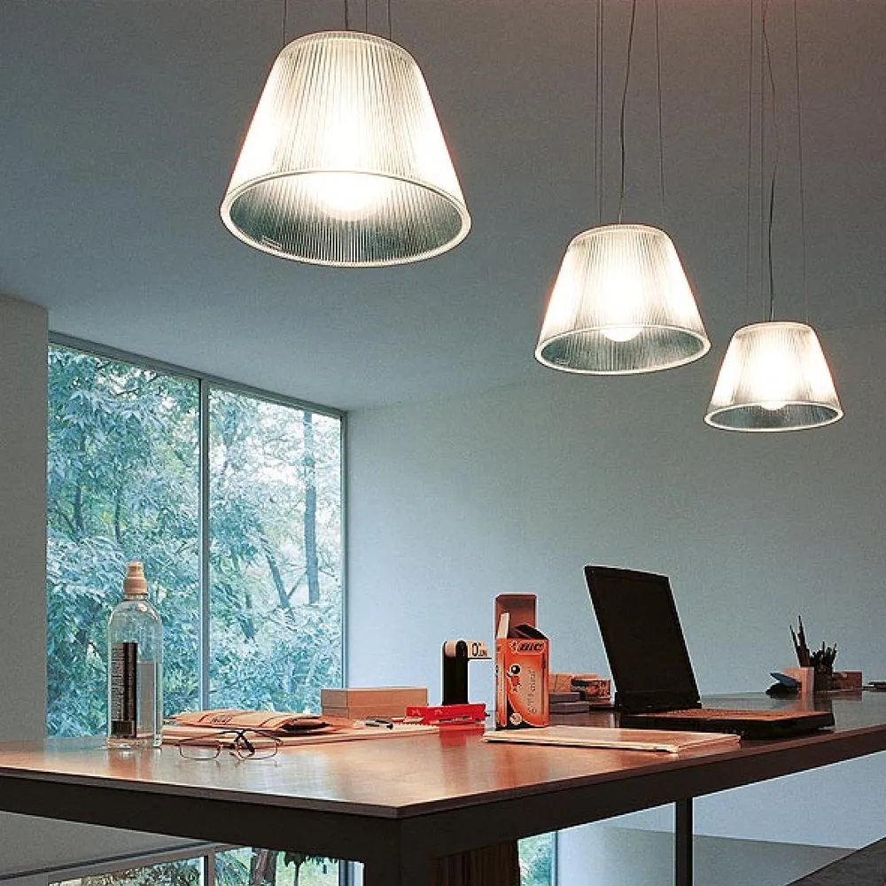 Romeo Moon S1 pendel, Vit-glas Flos