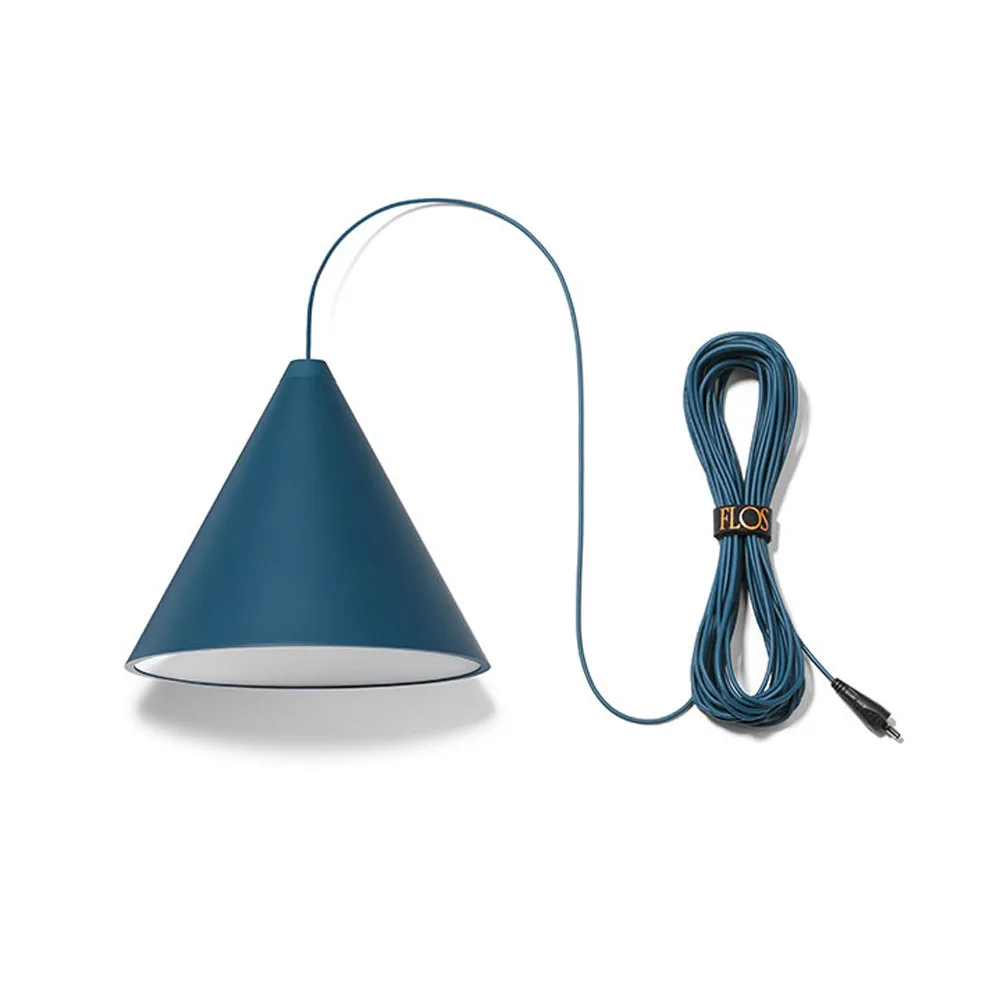 String Light Cone pendel, Blå, 12 m kabel Flos