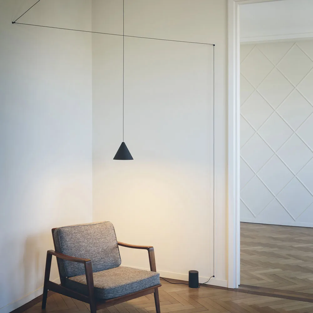 String Light Cone pendel, Blå, 12 m kabel Flos