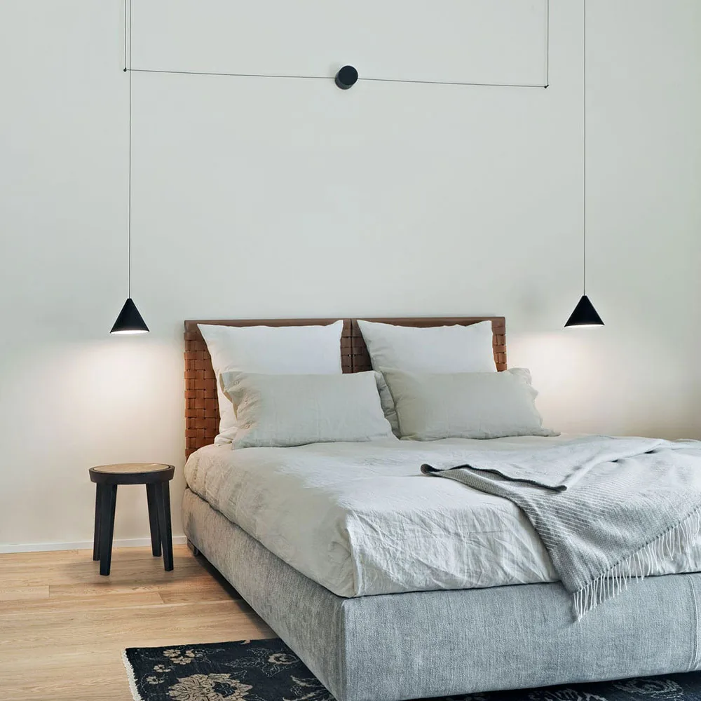 String Light Cone pendel, Svart, 22 m kabel Flos