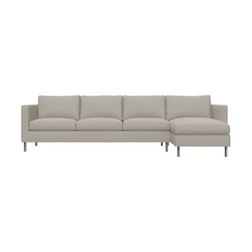 Alex 3-sits soffa chaise lounge höger - Tyg Hiro Sand-aluminiumben - Fogia