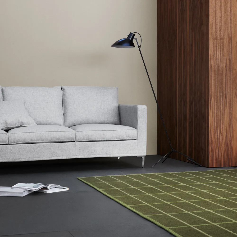 Alex High 2,5-sits soffa, brooklyn 810 ljusgrå-stål Fogia
