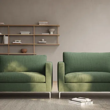 Alex hörnsoffa - Noah 38-dark green-alu ben - Fogia