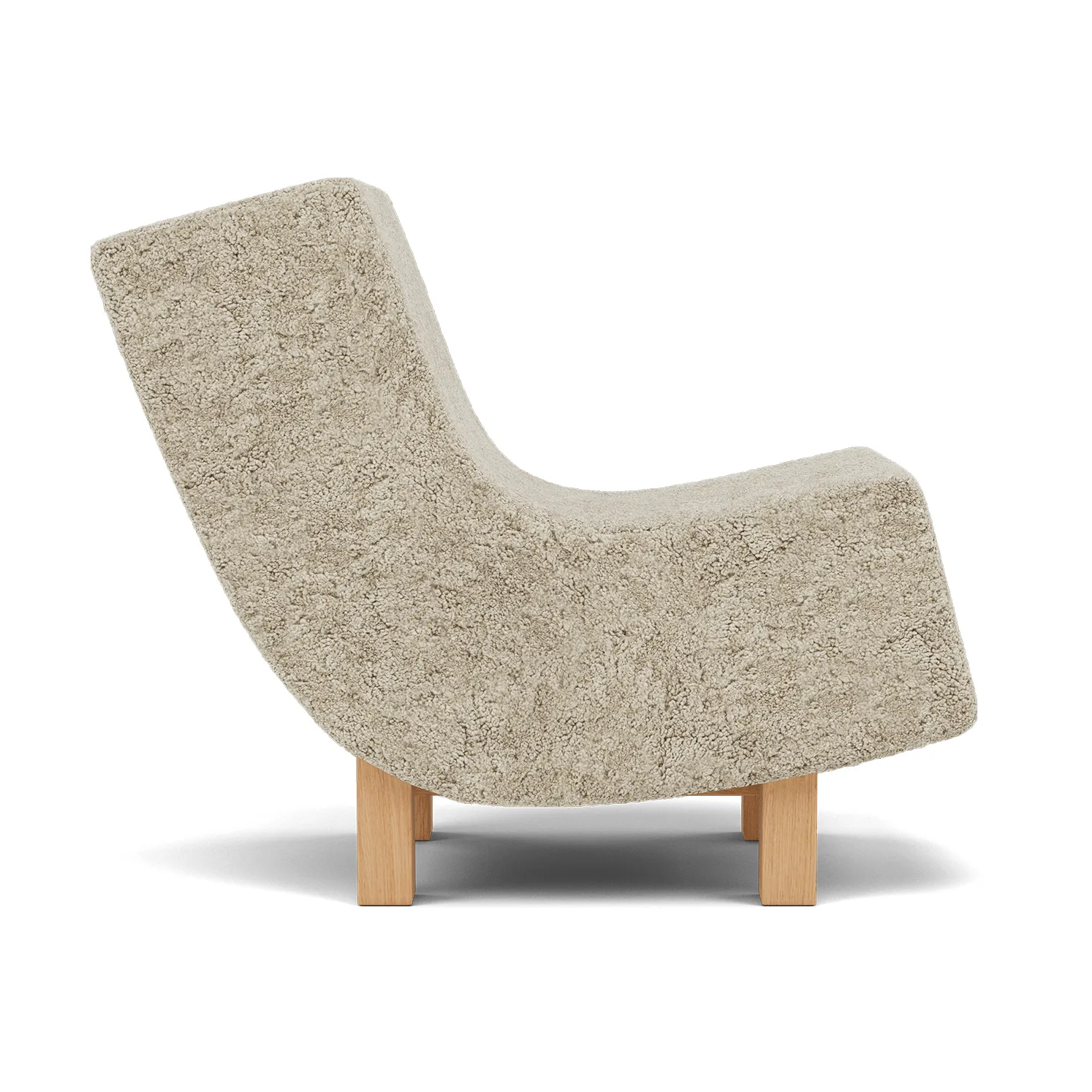 BD1 Lounge Chair, Fårskinn Mohawii-lackerad ek Fogia