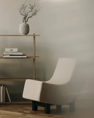 BD1 Lounge Chair - Tyg Ecriture 240-svart ek - Fogia