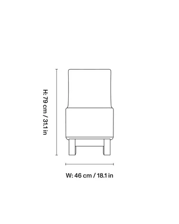 BD1 Lounge Chair - Tyg Moss 0004-svart ek - Fogia