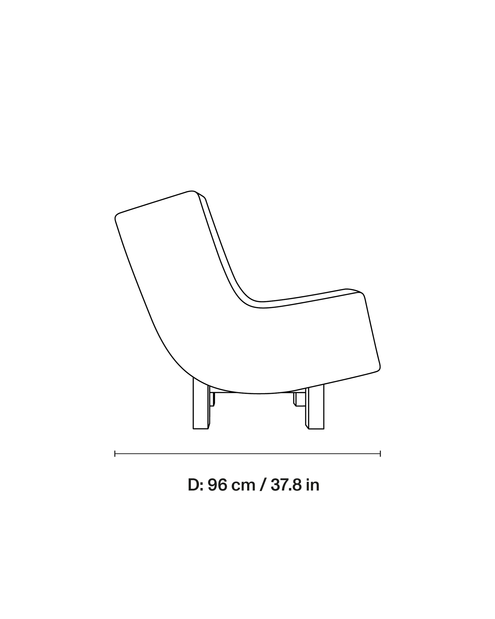 BD1 Lounge Chair, Tyg Moss 0013-rökt ek Fogia