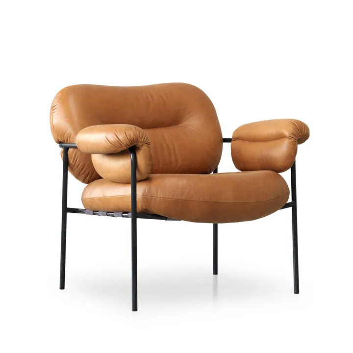Bollo fåtölj - Vintage cognac-svart - Fogia