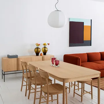 Boss sideboard - Ek-3 dörrar-kalksten-metallstativ - Fogia